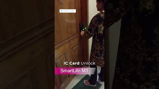 Unlock your door lock using IC Card or Fingerprint  SmartLife M1 [upl. by Annol]