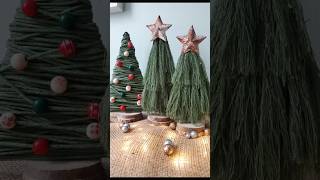 Christmas Trees made of Macrame Cord ✨️🎄 christmas christmasdecor diycraftideas [upl. by Rezzani]