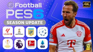 PATCH PES 6 ATUALIZADO TEMPORADA 24 COM PLACARES REAISFACESUNIFORMES E ESTÁDIOS  PES 24 PC FRACO [upl. by Allac]