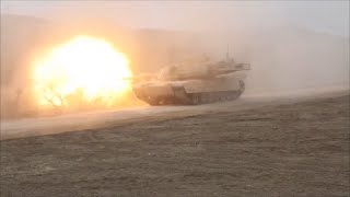 M1A1 Abrams Main Battle Tanks Firing in Live Fire Exercises OPFOR Training with Ironhorse Brigade [upl. by Nnyllatsyrc]