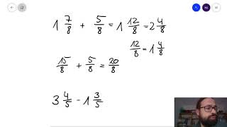 Gemischte Brüche addieren und subtrahieren gleichnamig [upl. by Norud]