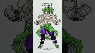 How to Draw Broly  Dragon ball in different levels  Easy Drawing anime animedrawing art goku [upl. by Hcirteid]