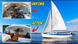 I Fully Restore a DESTROYED Sailboat in 1 Hour  1963 ODay Mariner [upl. by Yrolg]