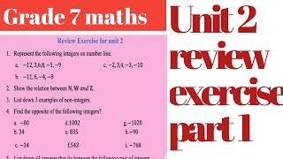 grade 7 maths review exercise on unit 2 አማርኛ sum difference of integer globedocksaquamaethiopia [upl. by Llerreg301]