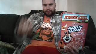 Kelloggs Frosted Flakes Strawberry Milkshake Cereal Review [upl. by Atirabrab]