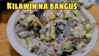 How to make kilawin na bangus with salted egg  Step by Step by Mhariz TV [upl. by Enihpesoj]