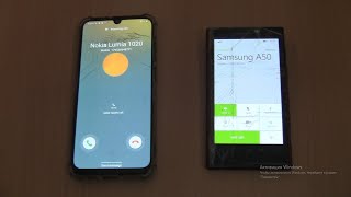 Over the Horizon Incoming call amp Outgoing call at the Same Time Samsung Galaxy A50Nokia Lumia 1020 [upl. by Anirat]