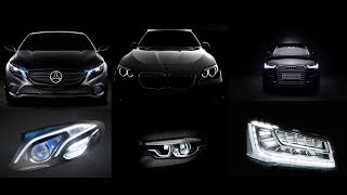 Headlight Technology Compare  Mercedes Multibeam LED vs BMW Adaptive LED vs Audi Matrix LED [upl. by Eiramit]