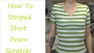 TUTORIAL Striped Shirt from Scratch  Sewing Nerd [upl. by Wohlert990]