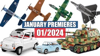 📅 JANUARY premieres from COBI  012024  Planes tanks cars cobi bricks [upl. by Pleasant]