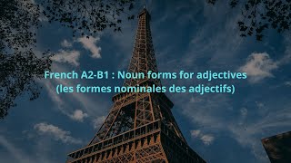 French A2B1 Noun forms for adjectives les formes nominales des adjectifs [upl. by Annoit976]