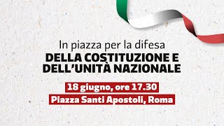 In piazza per la difesa della Costituzione e dellunità nazionale [upl. by Farrica540]