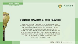 Portfolio Committee on Basic Education 15 November 2024 [upl. by Airod]