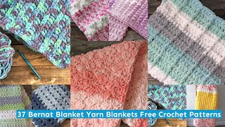 37 Bernat Blanket Yarn Blankets Free Crochet Patterns Super Bulky Yarn crochet crocheting [upl. by Christal]