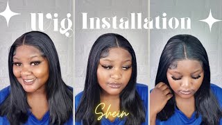 vlogtober  HOW TO INSTALL A SYNTHETIC WIG 💕 step by step tutorial ft sheinwigs [upl. by Durand]