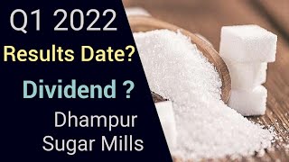 Dhampur Sugar Mills Ltd Q1 Results Date 2022 And Dividend Dhampur Sugar Mills Share latest video [upl. by Atinus]