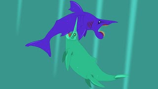 Helicoprion vs Shonisaurus  Animation [upl. by Lafleur]