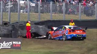 2017 Supercars  Sandown 500  Douglas First Lap Crash [upl. by Feliza214]