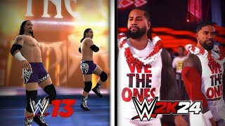 The Usos Entrance Evolution WWE 13 To WWE 2K24 [upl. by Nedarb]