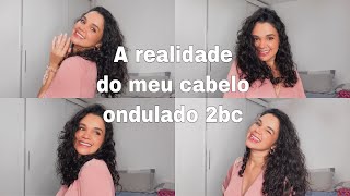 MEU CABELO ONDULADO 2B 2C NA REAL  vencendo a transição capilar [upl. by Eenwat]