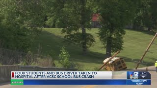 Vigo County school bus crash sends students driver to hospital [upl. by Nonnahc]