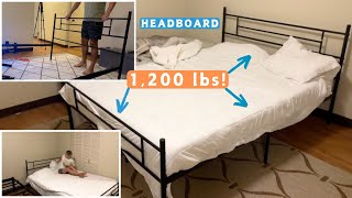 Solid Bed Frame with Headboard amp Storage – Assembles Easily [upl. by Jaf]