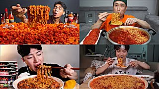 PROS VS BEGINNERS EATING SPICY NOODLES🔥😍NOODLES ASMR MUKBANG😋KOREAN MUKBANG😍🥰 [upl. by Cocke]