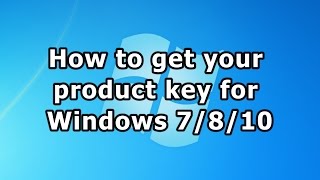 How to get your product key for Windows 7810 [upl. by Ehcram]