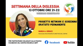 Webinar Progetto Network e Screening Gratuito permanente Dottssa Maria Angela Geraci [upl. by Grossman]