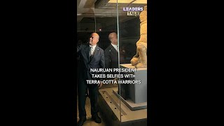 Nauruan President takes selfies with Terracotta Warriors [upl. by Hanzelin]