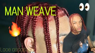 HOW TO EASY MAN WEAVE On 13x6 Frontal w BRAIDS [upl. by Alahcim]