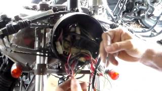 Wiring up warning lights in Speedometer on a Cafe Racer [upl. by Neram]