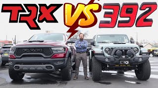 2024 Ram TRX vs 2024 Jeep Wrangler 392 Which V8 Mopar Is Best [upl. by Enerod500]