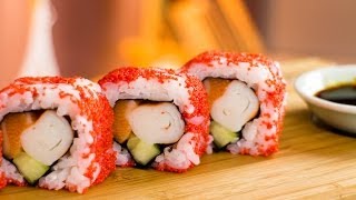 Raspberry Masago Sushi Roll  Recipe [upl. by Gaultiero]