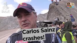 Stage 4  Top moment Carlos Sainz crashes  Dakar 2017 [upl. by Iv]