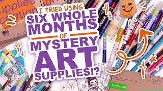 UNBOXING SIX MONTHS OF ART SUPPLIES  Upcrate Subscription Art Supplies [upl. by Aicirtel592]