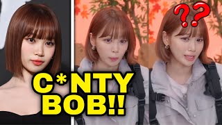 LE SSERAFIM Chaewon’s reaction to getting called “CNTY BOB” kpop [upl. by Ushijima]