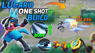 Try this One Shot Damage build of Lucario for extreme speed and bone rush Pokemon unite [upl. by Nisse439]