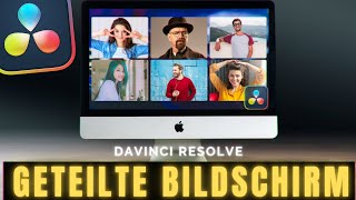 Wie man in Davinci Resolve 18 eine geteilte Bildschirmdarstellung erstellt  Tutorial [upl. by Edwyna]