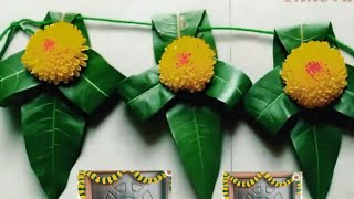 Mango Leaf Thoranam  Festival Decoration For Home  Thoranam Design  Mamidi Thoranam  thoranam [upl. by Redleh]