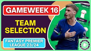 INJURIES STRIKE AGAIN  FPL GAMEWEEK 16 TEAM SELECTION  Fantasy Premier League 2324 [upl. by Jaclin672]