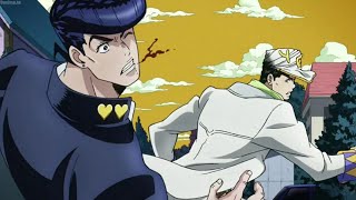 Jotaro punches Josuke on the face english version [upl. by Llerraj]