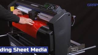 How to load sheet media on the Graphtec FC8600 [upl. by Euqinamod]