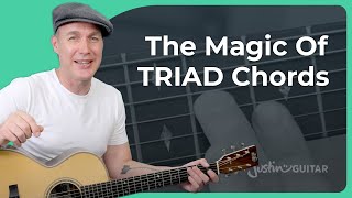 How to Easily Play Triad Chords on Guitar [upl. by Ecinrev]