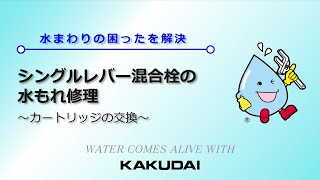 シングルレバー混合栓の水もれ補修～カートリッジの交換～｜カクダイ [upl. by Aray744]