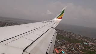 ET 938 Ethiopian Airlines landing in Cotonou Airport March 22 2021 [upl. by Laaspere]