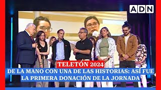 Teletón 2024  De la mano con una de las historias así fue la primera donación de la jornada [upl. by Donal]