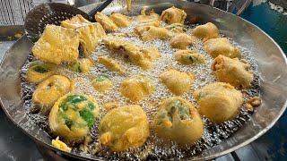 The Whole Capsicum Bajji of Bengaluru  Bangalore Street Food [upl. by Ellecrag]