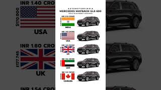 MERCEDES MAYBACH GLS 600 Price In Different Countries  INDIA vs USA vs UK vs UAE vs CANADA shorts [upl. by Calloway]