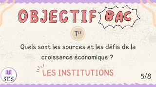 BAC Cours croissance économique  Les institutions [upl. by Nemlaz]